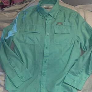 Ocean Coast- Kids mint Green button Down Shirt